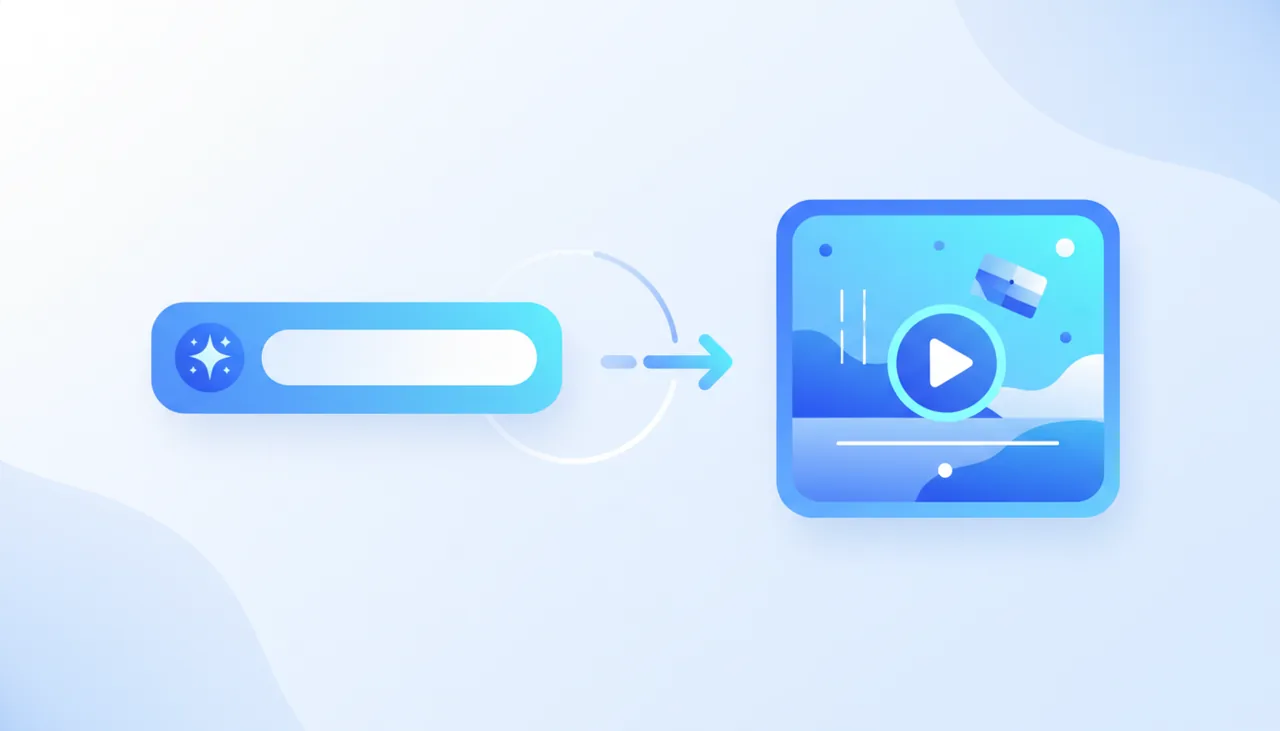Runwayでテキストから動画を生成する手順のイメージ(プロンプトと生成された動画)